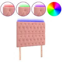 vidaXL Tête de lit LED rose 100x7x118/128 cm velours