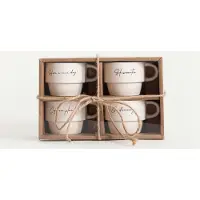 Homla Lot de mugs VITI Ecru, 4 pcs. x 85 ml