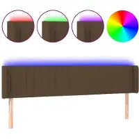 vidaXL Tête de lit LED brun foncé 163x16x78/88 cm Tissu