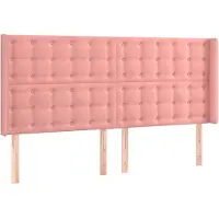 vidaXL Tête de lit avec oreilles rose 183x16x118/128 cm velours