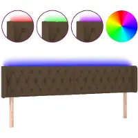 vidaXL Tête de lit LED brun foncé 183x16x78/88 cm Tissu