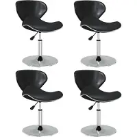 vidaXL Chaise de salle à manger 4 pcs. noir similicuir