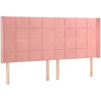 vidaXL Tête de lit avec oreilles rose 183x16x118/128 cm velours