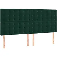 vidaXL Têtes de lit 4 pcs. Vert foncé 90x5x78/88 cm velours