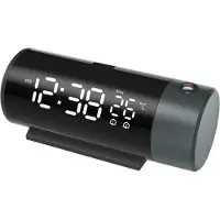 Nuvance - Réveil numérique avec projection - Réveil numérique - avec fonction Snooze et double alarme - pour la chambre à coucher - comprend un port de charge USB