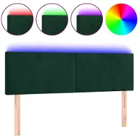 vidaXL Tête de lit LED vert foncé 144x5x78/88 cm velours