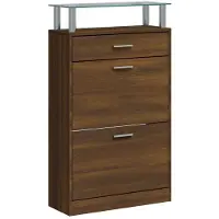 vidaXL Armoire à chaussures Chêne marron 63x24x104cm Bois d'ingénierie