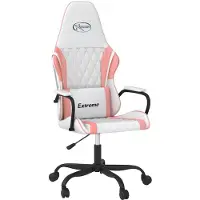 vidaXL Chaise de jeu avec fonction de massage Blanc et rose Similicuir