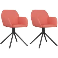 vidaXL Chaise de salle à manger 2 pcs. Pivotant Rose Velours