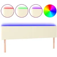 vidaXL LED Tête de lit Crème 200x5x78/88 cm Similicuir