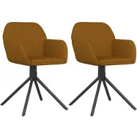 vidaXL Chaise de salle à manger 2 pcs. Pivotant Marron Velours