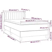 vidaXL Lit boxspring avec matelas Crème 80x200 cm Tissu
