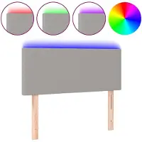 vidaXL Tête de lit LED gris clair 90x5x78/88 cm Tissu