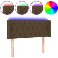 vidaXL Tête de lit LED brun foncé 103x16x78/88 cm Tissu