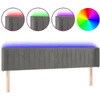 vidaXL Tête de lit LED gris clair 203x16x78/88 cm velours