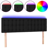 vidaXL Tête de lit LED noir 144x5x78/88 cm Tissu