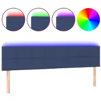 vidaXL Tête de lit LED bleue 160x5x78/88 cm Tissu