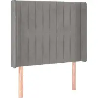 vidaXL Tête de lit avec oreilles gris clair 93x16x118/128 cm velours