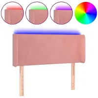 vidaXL LED Tête de lit rose 103x16x78/88 cm velours