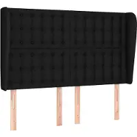 vidaXL Tête de lit avec oreilles noir 147x23x118/128 cm Tissu