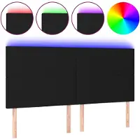 vidaXL Tête de lit LED noir 160x5x118/128 cm Tissu
