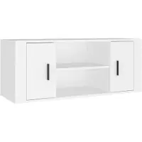 vidaXL Armoire TV blanche 100x35x40 cm Bois composite