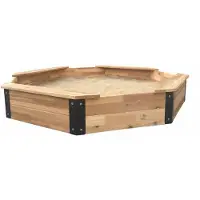 Axi Bac à sable Onno XL 150 x 150 x 23 cm, couleur marron/anthracite – Avec bancs – Avec housse – Bois de cèdre 100 % certifié FSC – Grand bac à sable pour enfants