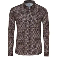 Desoto Chemise bleu marine / marron / noisette
