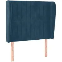 vidaXL Tête de lit avec oreilles bleu foncé 93x23x118/128 cm velours