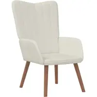 vidaXL Fauteuil relax blanc crème velours
