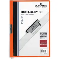 Durable Chemise à clip DURACLIP , plastique, format A4, 25 pièces, orange