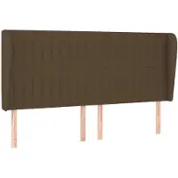 vidaXL Tête de lit avec oreilles brun foncé 183x23x118/128 cm Tissu