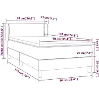 vidaXL Lit boxspring avec matelas noir 90x190 cm similicuir