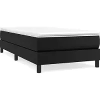 vidaXL Lit boxspring avec matelas noir 100x200 cm similicuir