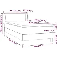 vidaXL Lit boxspring avec matelas blanc 80x200 cm similicuir