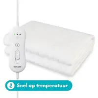 Tomado TEB1505W - Couverture électrique 1 personne - Sous-couverture électrique - Chauffage extra rapide - 150 x 80 cm