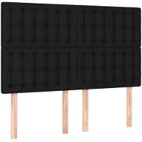 vidaXL Têtes de lit 4 pcs. noir 72x5x78/88 cm Tissu