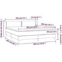 vidaXL Lit boxspring avec matelas noir 180x200 cm velours