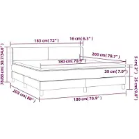 vidaXL Lit boxspring avec matelas noir 180x200 cm similicuir