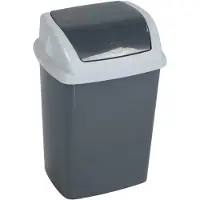 MAUL Abfallbehälter MAULswing 5l Schwingdeckel Kunststoff, Poubelle, Blanc, Gris