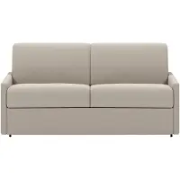 Vente-unique Canapé 4 Places Convertible Express En Tissu Calife - Crème - Couchage 160 Cm - Matelas 22 Cm