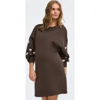 ONLY Maternity Robe 'OLMMacy' chocolat / blanc