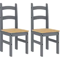 vidaXL Chaises de salle à manger 2 pcs. Gris 40x46x99 cm Pin massif