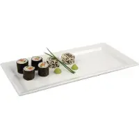 HorecaTraders Bol rectangulaire en mélamine blanc | 3(H) x 35,5(L) x 18(l)cm
