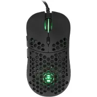 White Shark Souris de jeu ultra légère eShark Naginata Black, 60g, capteur Pixart PMW3389, avec rétro-éclairage (Filaire), Souris, Noir