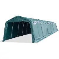 vidaXL Tente amovible pour bétail PVC 550 g/m² 3,3 x 16 m Vert foncé
