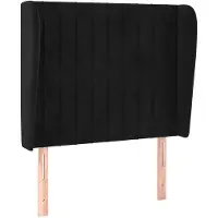 vidaXL Tête de lit avec oreilles noir 103x23x118/128 cm velours
