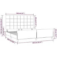 vidaXL Cadre de lit sans matelas vert foncé 160x200 cm velours