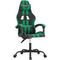 vidaXL Chaise de jeu noir et vert similicuir