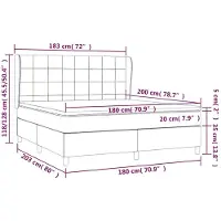 vidaXL Lit boxspring avec matelas rose 180x200 cm velours